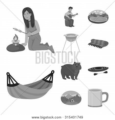 Isolated Object Of Recreation And Tourism Symbol. Set Of Recreation And Wildlife Vector Icon For Sto