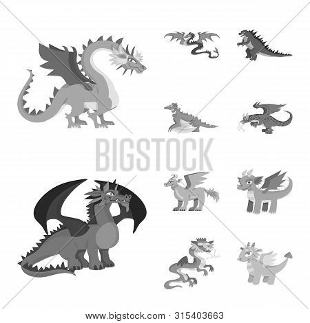Vector Illustration Of Wild And Mythical Logo. Collection Of Wild And Halloween Vector Icon For Stoc