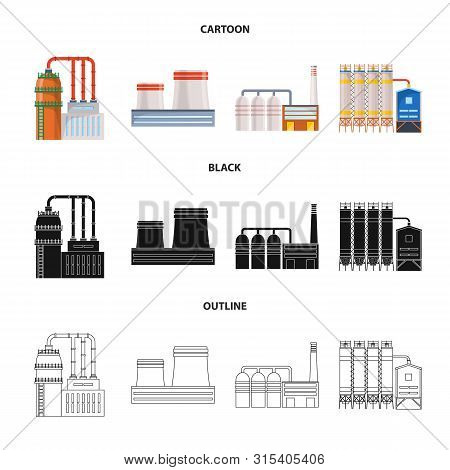 Vector Illustration Of Production And Structure Sign. Set Of Production And Technology Stock Symbol 