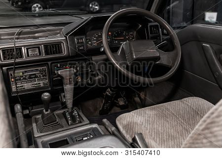 Novosibirsk, Russia - July 12, 2019:  Mitsubishi Delica, Close-up Of The Dashboard, Adjustment Of Th