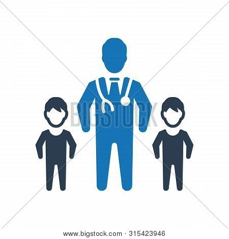 Beautiful, Meticulously Designed Children Physician Icon. Vector Graphics