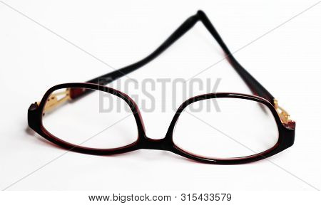 Red Eye Glasses Isolated On White Background