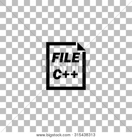 C Coding File. Black Flat Icon On A Transparent Background. Pictogram For Your Project