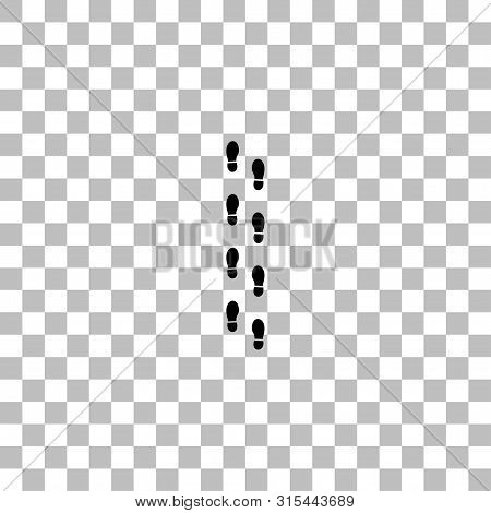 Bootprints. Black Flat Icon On A Transparent Background. Pictogram For Your Project