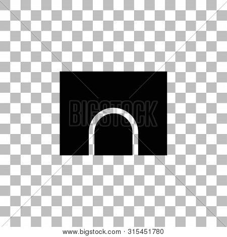 Tunnel. Black Flat Icon On A Transparent Background. Pictogram For Your Project