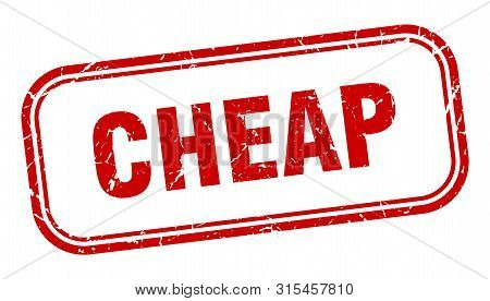 Cheap Stamp. Cheap Square Grunge Sign. Cheap