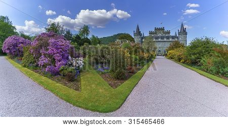 Inveraray , Scotland - May 16 , 2019 : Inveraray Castle Is A Country House Near Inveraray In The Cou