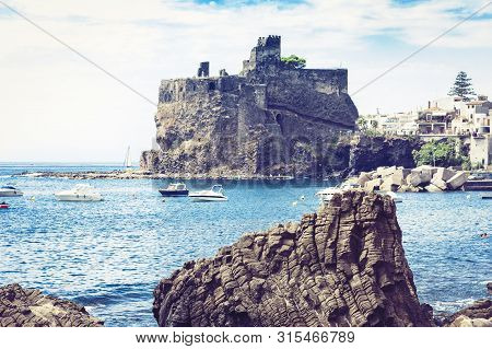 Acicastello - Ancient Norman Castle In Acitrezza, Catania, Sicily, Italy