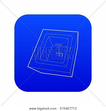 Dug Grave Icon Blue Vector Isolated On White Background