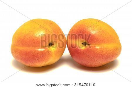 Several Apricots Beautifully Laid On A White Background