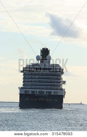 Ijmuiden, The Netherlands - July 7th 2019: Ms Nieuw Statendam Operated By Holland America Line Leavi