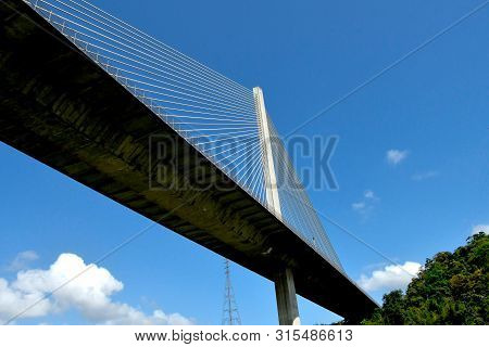 Centenario Bridge In Panama Near The Panama Canal.