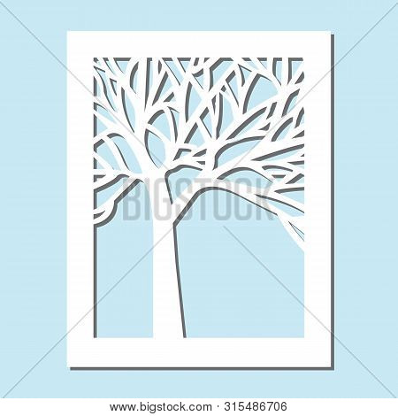 Template For Laser Cutting And Plotter. Flowers, Leaves For Decoration. Vector Illustration, Plotter