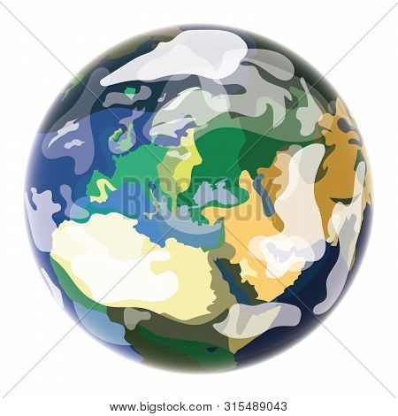 Earth Globes Isolated On White Background. Planet Earth Icon. Vector Illustration.