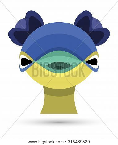 Ostrich Head Simple Colorful Logo. Vector Illustration