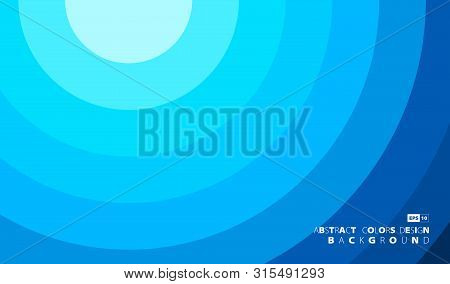 Abstract Blue Circle Overlaps Cover Design Of Minimal Background. Illustration Vector Eps10