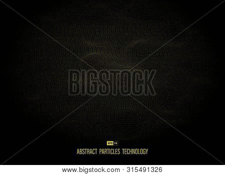 Abstract Yellow Particles Dot Technology Decoration Background. Illustration Vector Eps10