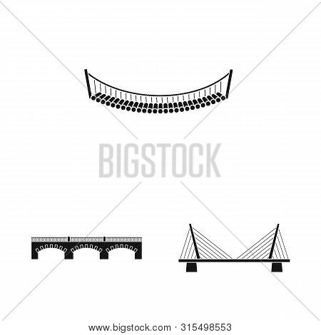 Vector Illustration Of Construct And Side Icon. Collection Of Construct And Bridge Vector Icon For S