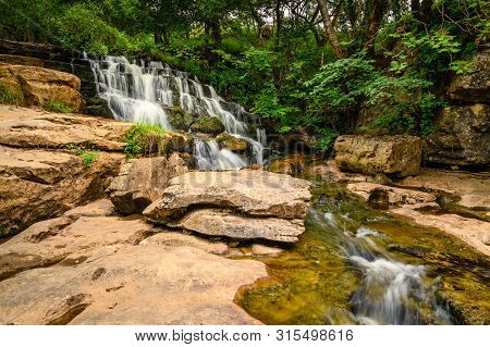 East Gill Lower Force, Is A Waterfall Situated At The Foot Of East Gill Near Keld In Swaledale And A
