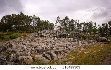 View To Ruins Of Qenqo Or Kenko Archaeological Site , Cuzco, Peru