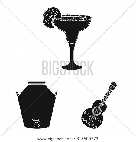 Isolated Object Of Carnival And National Symbol. Set Of Carnival And Tequila Vector Icon For Stock.