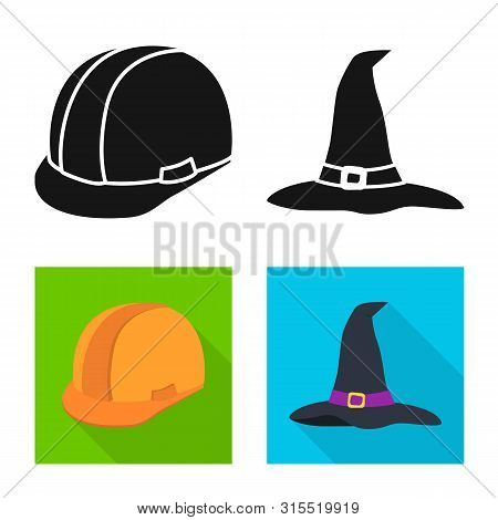 Isolated Object Of Clothing And Cap Logo. Set Of Clothing And Beret Vector Icon For Stock.