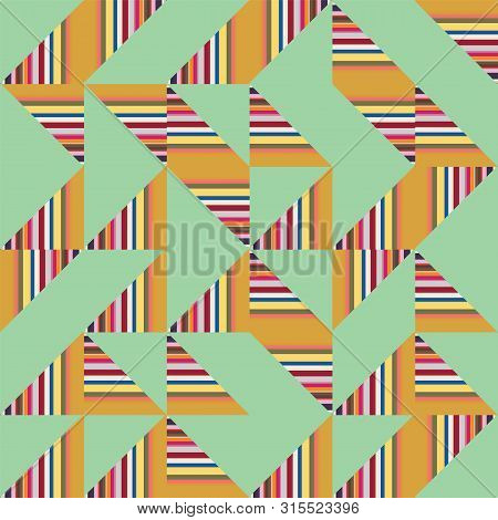 Vector Abstract Truchet Geometric Seamless Pattern Repeat