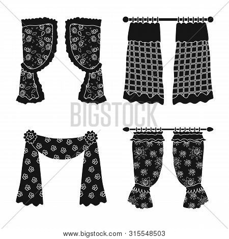 Vector Illustration Of Garter And Blinds Symbol. Set Of Garter And Drapery Stock Vector Illustration