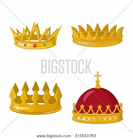 Vector Illustration Of Monarchy And Gold Sign. Set Of Monarchy And Heraldic Stock Vector Illustratio