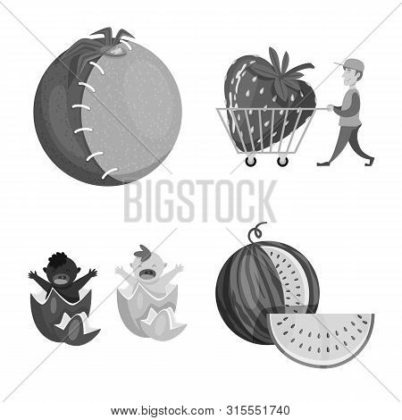 Vector Illustration Of Transgenic And Organic Symbol. Set Of Transgenic And Synthetic Vector Icon Fo