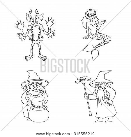 Vector Design Of Scary And Phantom Sign. Collection Of Scary And Horror Vector Icon For Stock.
