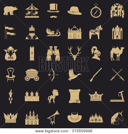 Horsemanship Icons Set. Simple Style Of 36 Horsemanship Icons For Web For Any Design