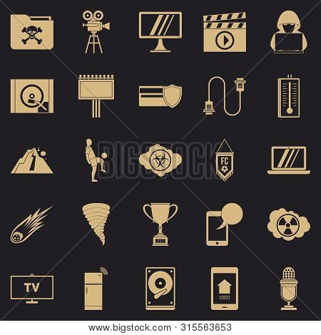 Televisor Icons Set. Simple Set Of 25 Televisor Icons For Web For Any Design