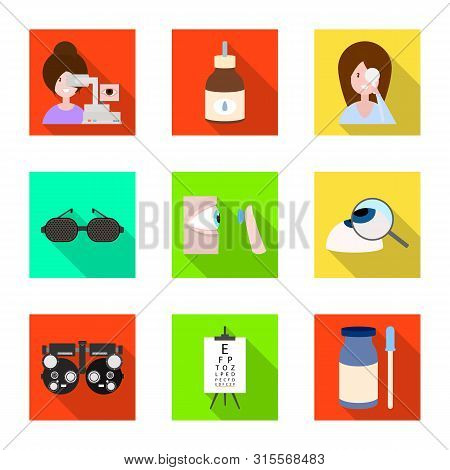 Isolated Object Of Correction And Eyesight Logo. Set Of Correction And Care Vector Icon For Stock.