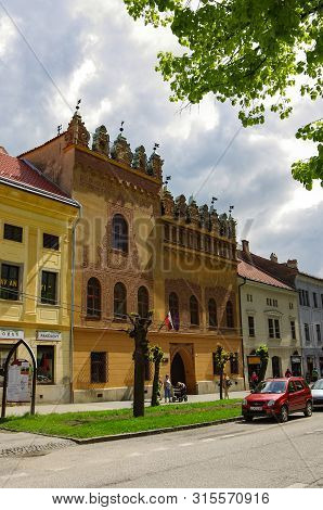 Levoca, Slovakia - May 10, 2013: Historic Houses On The Square, Square Of Master Paul. Levoca Is Une