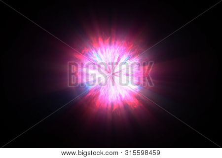 Colorful Shock Wave Consisting Particles. Vfx Elements, Graphic Elements. Light Beam, Shine Through 