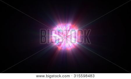 Colorful Shock Wave Consisting Particles. Vfx Elements, Graphic Elements. Light Beam, Shine Through 