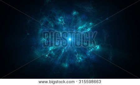 Colorful Shock Wave Consisting Particles. Vfx Elements, Graphic Elements. Light Beam, Shine Through 