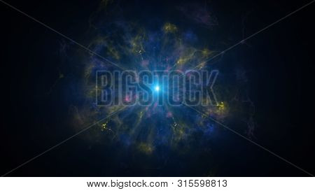 Colorful Shock Wave Consisting Particles. Vfx Elements, Graphic Elements. Light Beam, Shine Through 