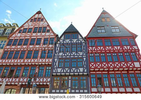 Houses In Romerberg Old Town Square, Frankfurt, Germany