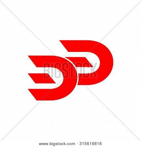 Letter Dd Simple Geometric Motion Logo Vector