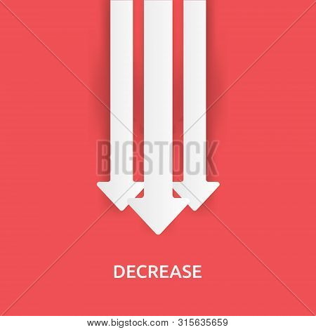 Business Crisis Concept. Money Fall Down With Arrow Decrease Symbol. Economy Stretching Rising Drop,