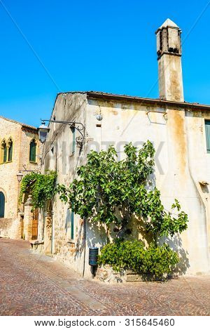 Arka Petrarka, Italy - July, 11, 2019: dwelling houses in Arka Petrarka, Italy