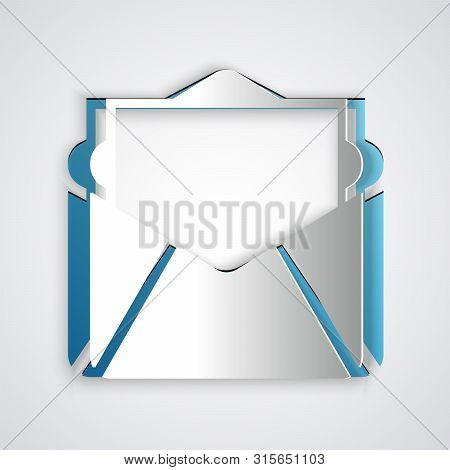 Paper Cut Mail And E-mail Icon Isolated On Grey Background. Envelope Symbol E-mail. Email Message Si