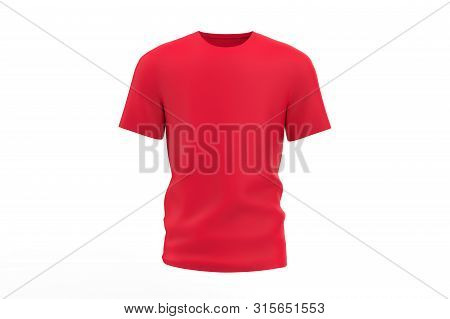Round Collared Shirt Mock Up Template, Isolated On White, Plain T-shirt Mockup. Design Presentation 