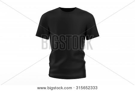 Round Collared Shirt Mock Up Template, Isolated On White, Plain T-shirt Mockup. Design Presentation 