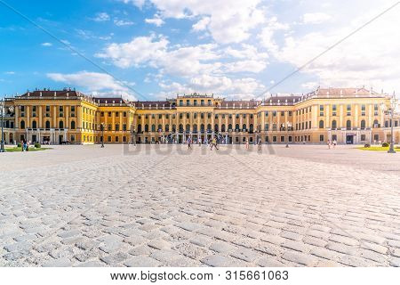 Vienna, Austria - 23 July, 2019: Schonbrunn Palace, German: Schloss Schonbrun, Baroque Summer Reside