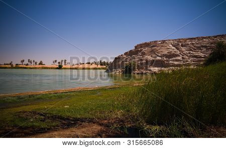 Panoramic View To Katam Aka Baramar Lake Group Of Ounianga Kebir Lakes , Ennedi, Chad