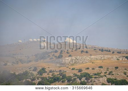 Ai-petri Mountain In The Fog. High Mountain. Crimea. Russian Mountains. Low Clouds. Beautiful Mounta