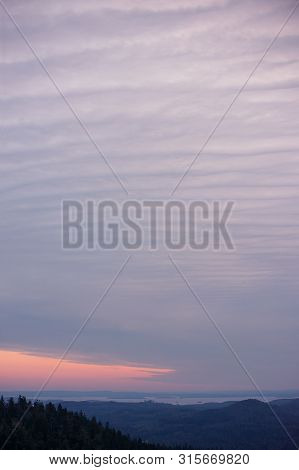Moody And Cloudy Purple Sunrise At Koli